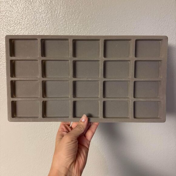 Set of 3 Jewelry Display Trays – Suede-Like Lined Compartment Organizers - Picture 6 of 7